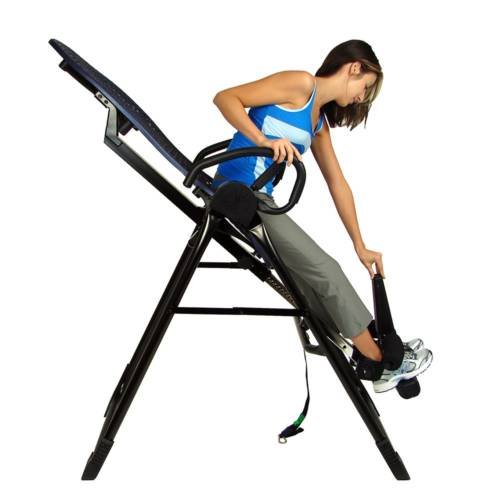 Inversion table exercises to reduce back pain